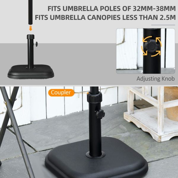 11kg Concrete Garden Parasol Base, Square Outdoor Table Umbrella Stand Holder - Image 5