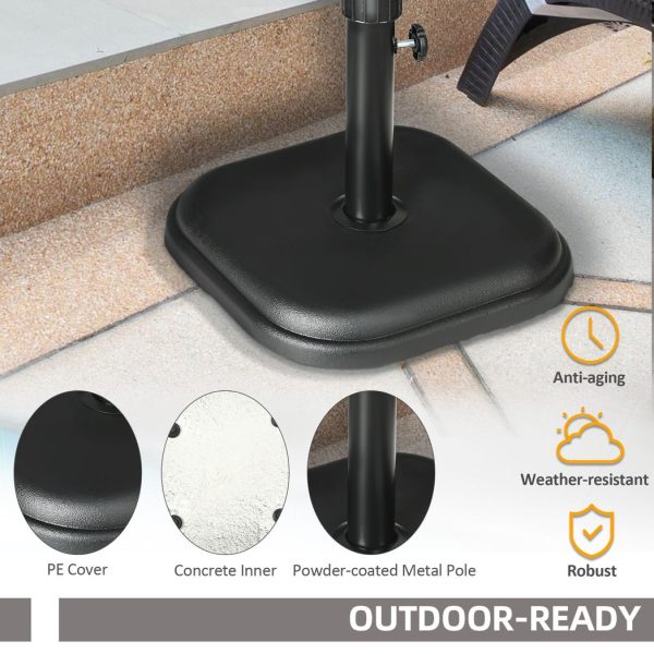 11kg Concrete Garden Parasol Base, Square Outdoor Table Umbrella Stand Holder - Image 6