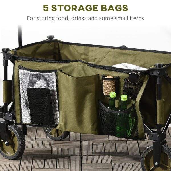 Folding Garden Trolley Collapsible Camping Trolley Steel with Folding Board - Image 8