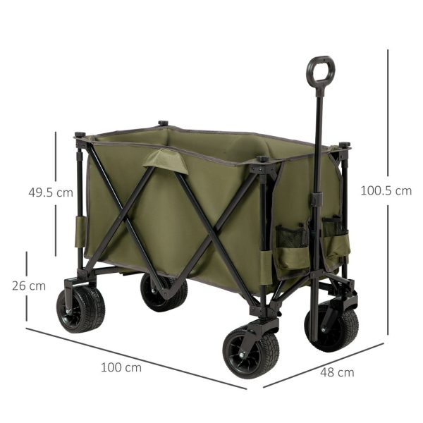 Folding Garden Trolley Collapsible Camping Trolley Steel Frame Oxford Fabric - Image 3