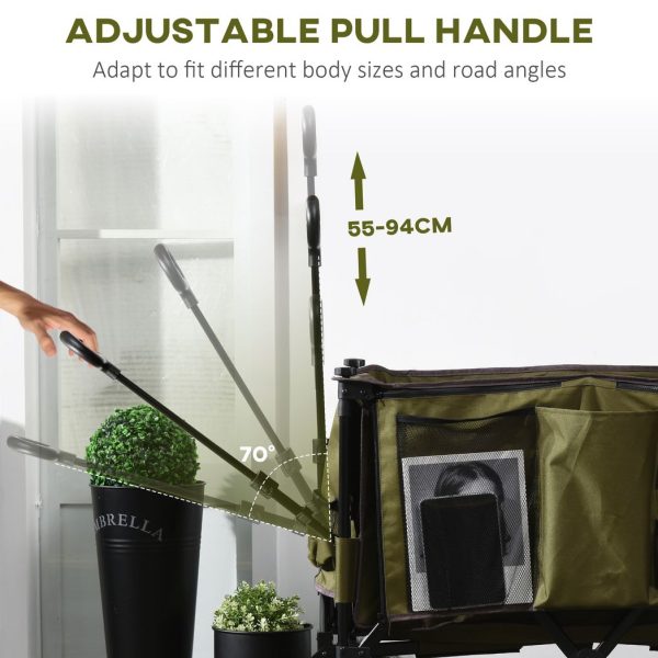 Folding Garden Trolley Collapsible Camping Trolley Steel Frame Oxford Fabric - Image 4