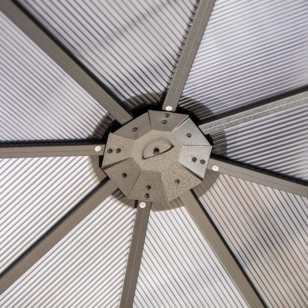 3 x 3(m) Hardtop Gazebo for Garden Party with Polycarbonate and Roof Curtains - Image 7