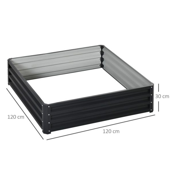 Raised Garden Bed Gardner Frame Outdoor Planter Kit Flower Vegetables Grey - Image 3