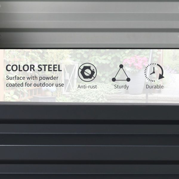 Raised Garden Bed Gardner Frame Outdoor Planter Kit Flower Vegetables Grey - Image 5