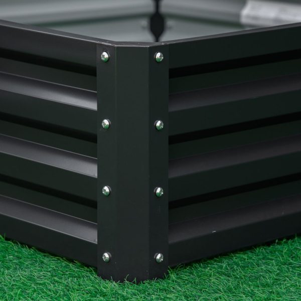 Raised Garden Bed Gardner Frame Outdoor Planter Kit Flower Vegetables Grey - Image 8