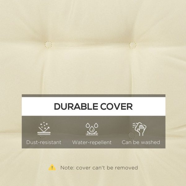 40 x 40cm Garden Seat Cushion with Ties Replacement Dining Chair Seat Pad, Cream - Image 5