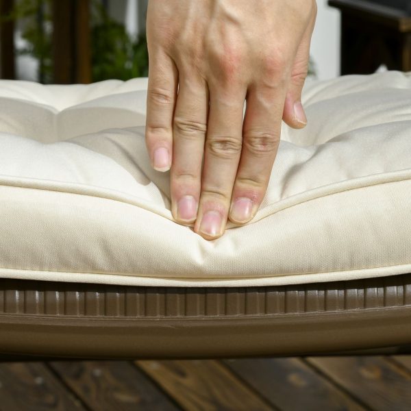 40 x 40cm Garden Seat Cushion with Ties Replacement Dining Chair Seat Pad, Cream - Image 8