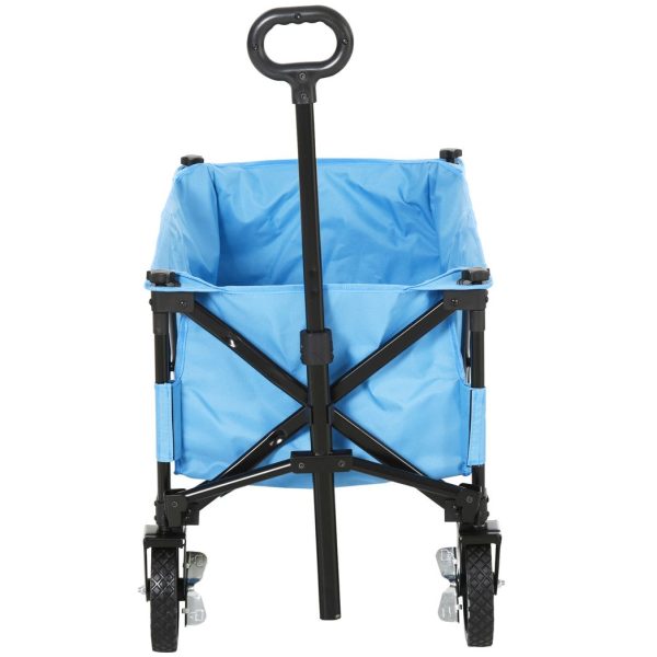 Pull Along Cart Folding Cargo Wagon Trailer Trolley For Beach Garden w/ Handle - Image 5