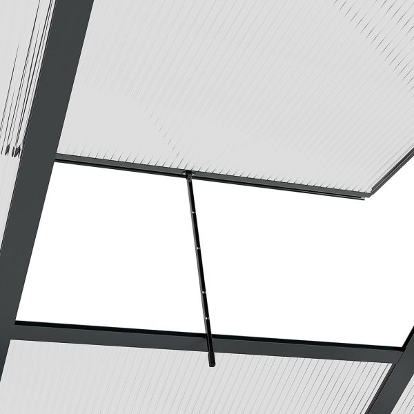Polycarbonate Walk-In Garden Greenhouse Aluminium Frame w/ Slide Door 6 x 6ft - Image 8