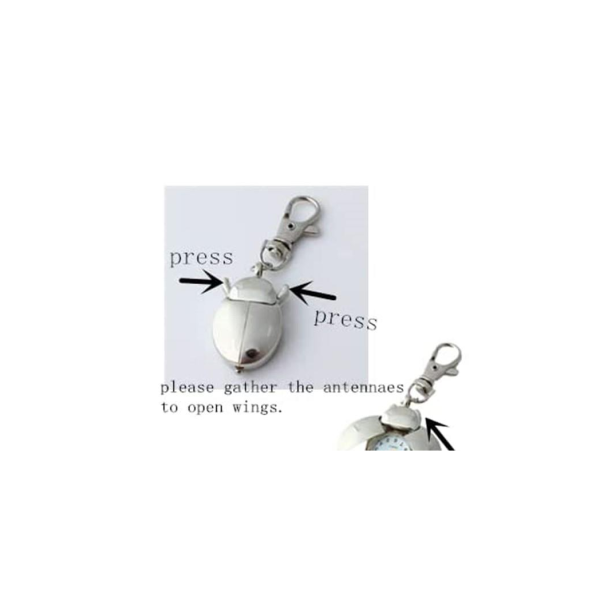 Imperial Key Chain Ladybug Clock Silver IMP746- CLEARANCE UNBOXED NEEDS RE-BATTERY - Image 2