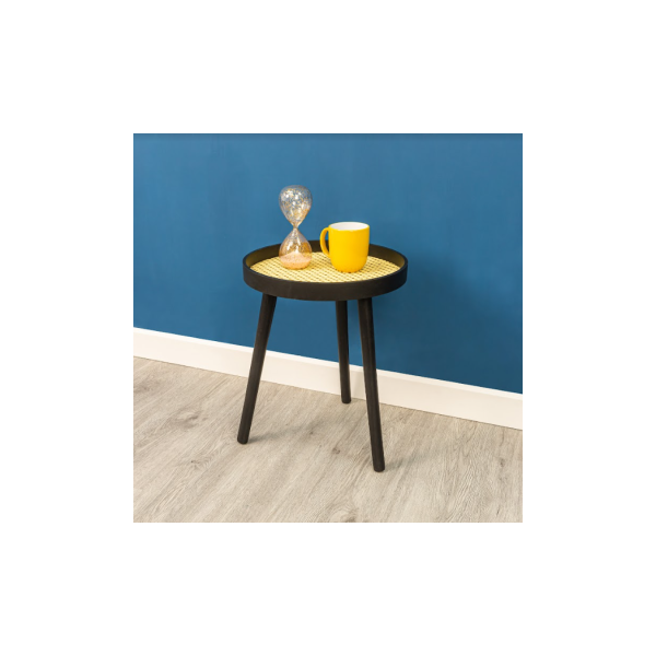 Cane Black Round Side Table - SLENDER - Image 7