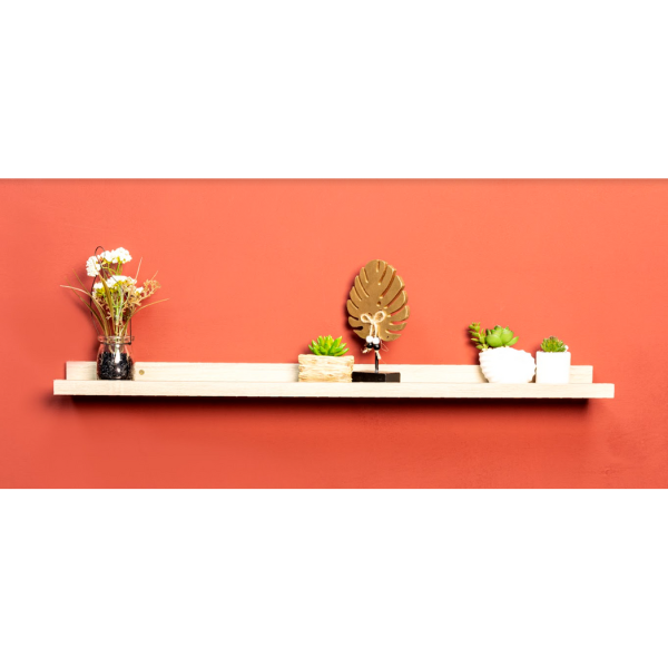 Set of 2 - Single Photo OAK Floating Wall Shelf 80cm - CHELF - Image 4