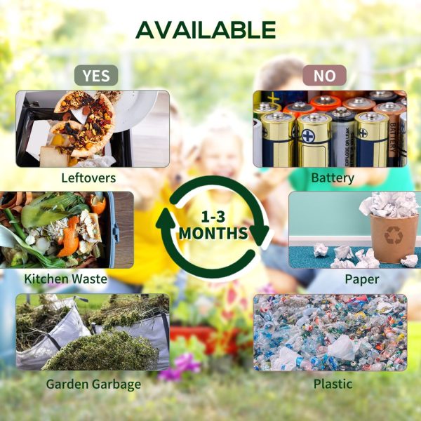Outsunny 130L Compost Bin Dual Chamber Rotating Composter w/ Ventilation Holes - Image 6