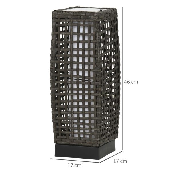 Outsunny Outdoor Rattan Solar Lantern wtih Auto On/Off Solar Powered LED Lights - Image 3