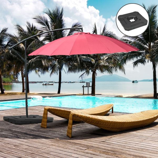 Outsunny Umbrella Weights for Offset Parasols, 110kg Sand or 70kg Water Filled - Image 2