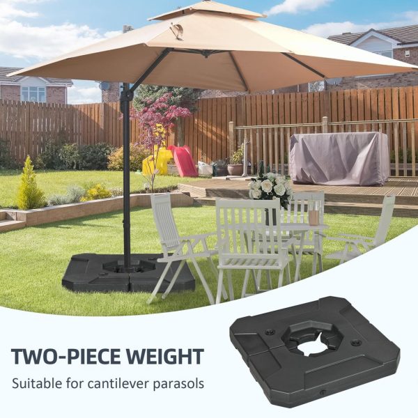 Outsunny Umbrella Weights for Offset Parasols, 110kg Sand or 70kg Water Filled - Image 4