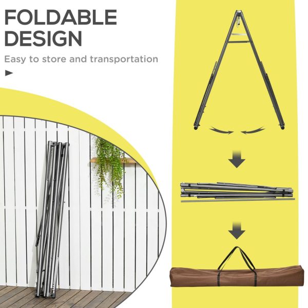 Outsunny Foldable Hammock Stand, 2 in 1 Hammock Net Stand & Clothes Drying Rack - Image 4