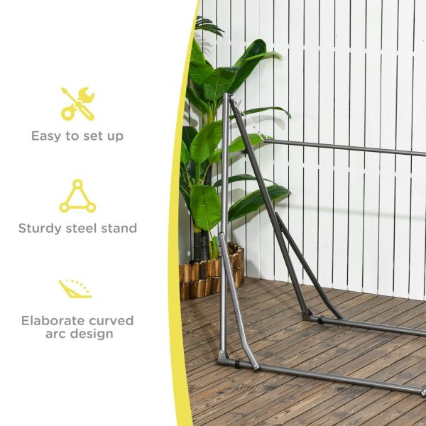 Outsunny Foldable Hammock Stand, 2 in 1 Hammock Net Stand & Clothes Drying Rack - Image 5