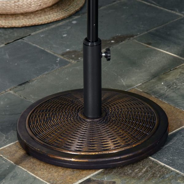 Outsunny Cantilever Offset Umbrella Base Cement Parasol Stand, Black - Image 2