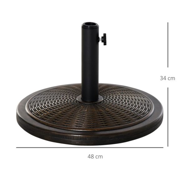 Outsunny Cantilever Offset Umbrella Base Cement Parasol Stand, Black - Image 3