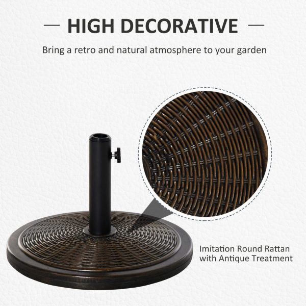 Outsunny Cantilever Offset Umbrella Base Cement Parasol Stand, Black - Image 4