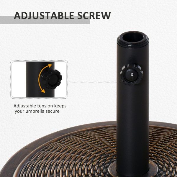 Outsunny Cantilever Offset Umbrella Base Cement Parasol Stand, Black - Image 6