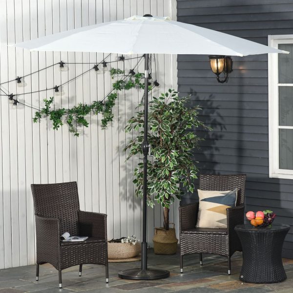 Outsunny Cantilever Offset Umbrella Base Cement Parasol Stand, Black - Image 7