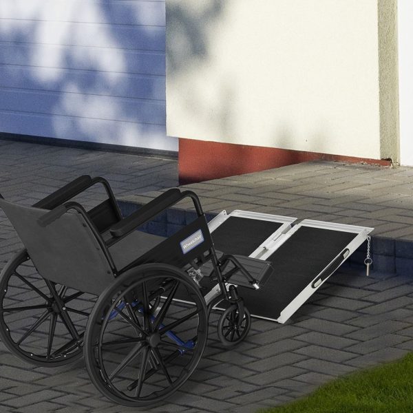 HOMCOM Duo Wheelchair Ramp Pushchair Mobility Assistance w/Carry Handle 72x61cm - Image 2