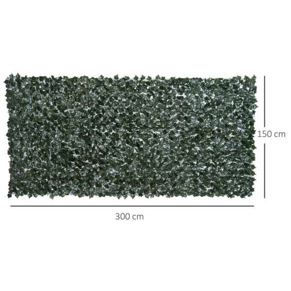 Outsunny Artificial Leaf Hedge Panel Garden Fence Privacy Screen 1.5m x 3m - Image 3