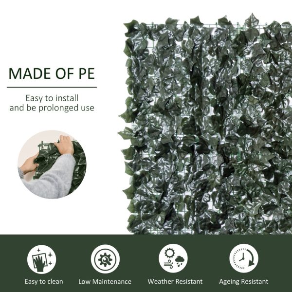 Outsunny Artificial Leaf Hedge Panel Garden Fence Privacy Screen 1.5m x 3m - Image 4