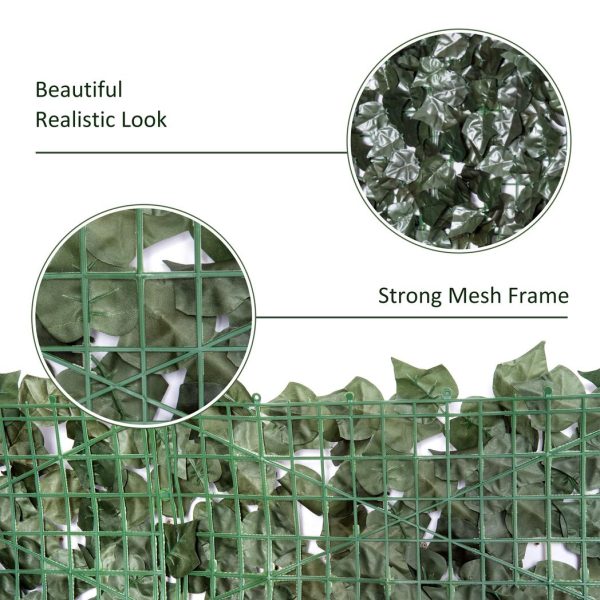 Outsunny Artificial Leaf Hedge Panel Garden Fence Privacy Screen 1.5m x 3m - Image 6
