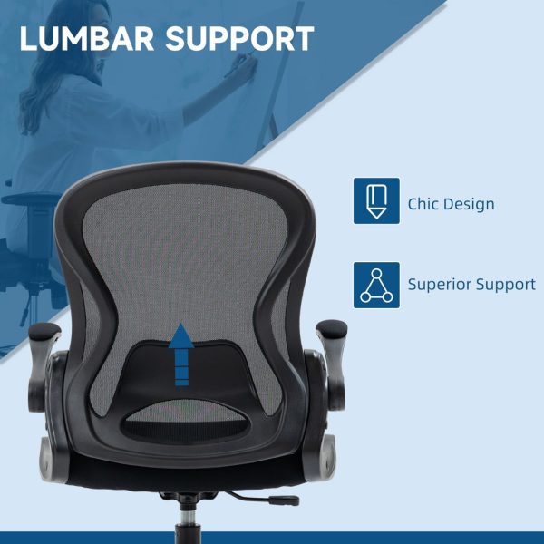 Vinsetto Draughtsman Chair Tall Office Chair w/ Adjustable Footrest Ring Black - Image 5