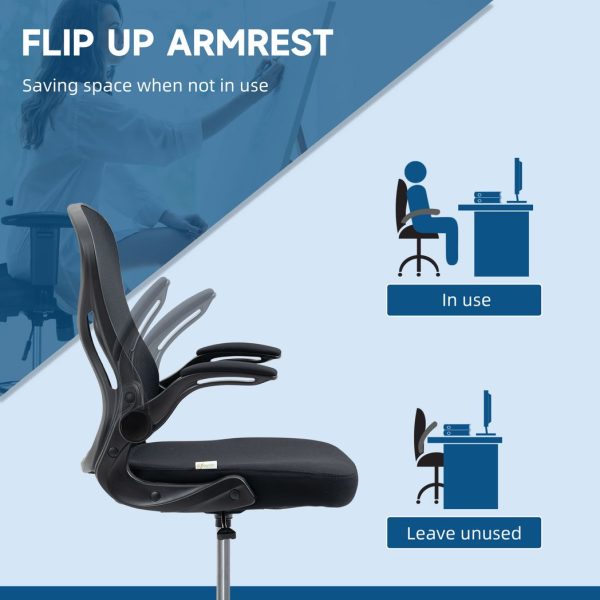 Vinsetto Draughtsman Chair Tall Office Chair w/ Adjustable Footrest Ring Black - Image 6