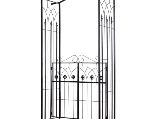 Outsunny Garden Entrance Arch Bench Outdoor Patio Rose Trellis Climbing Plant