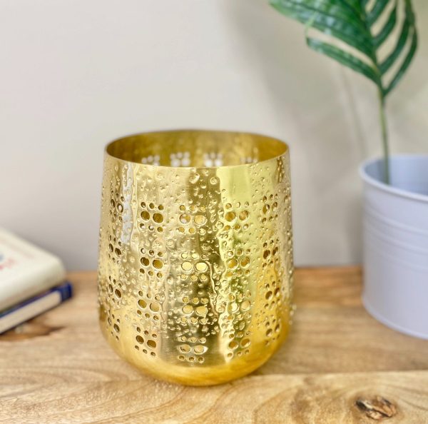 Large Gold Candle Pot 20cm - Image 3