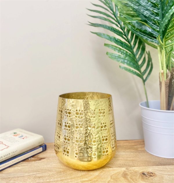 Large Gold Candle Pot 20cm - Image 4