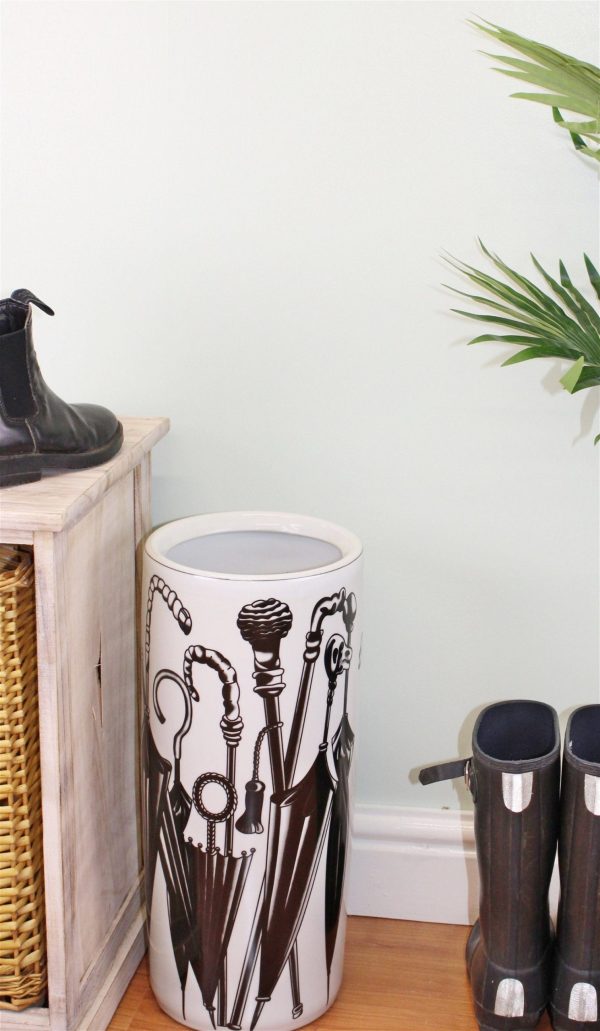 Umbrella Stand, Black & White Umbrella Design - Image 2