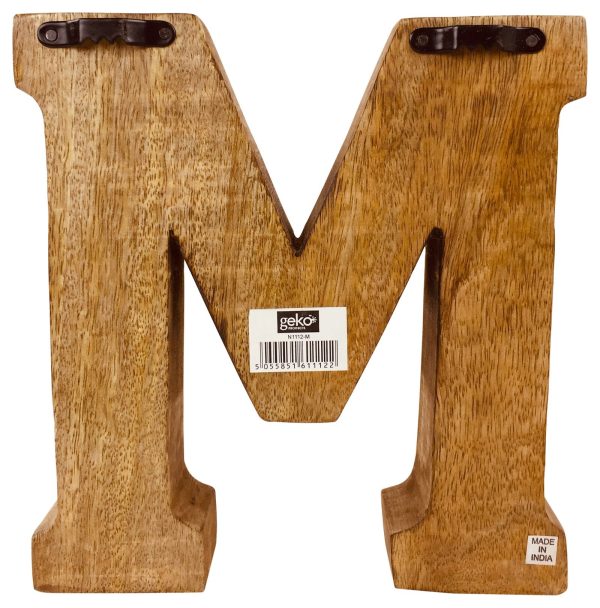 Hand Carved Wooden Embossed Letter M - Image 2