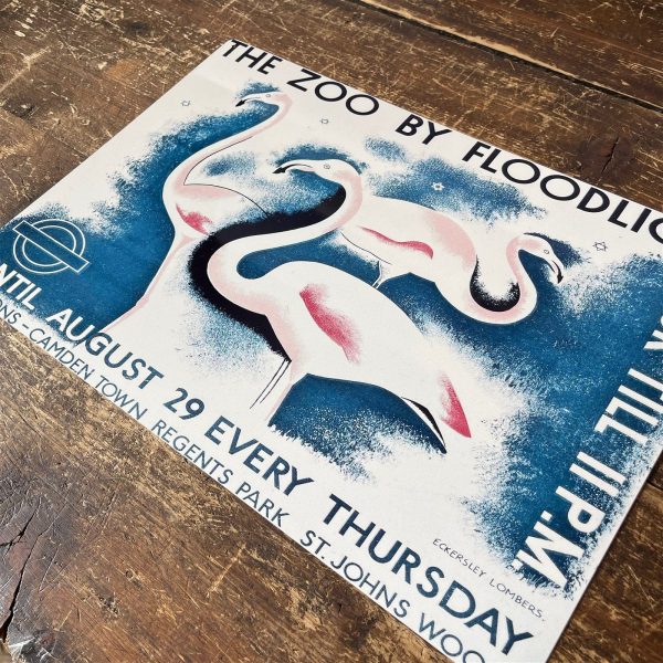 Vintage Metal Sign - London Underground, Visit The Zoo - Image 2