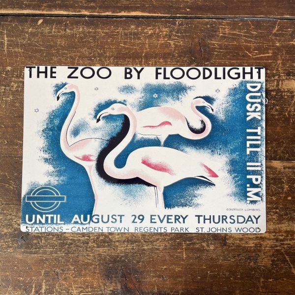 Vintage Metal Sign - London Underground, Visit The Zoo - Image 3