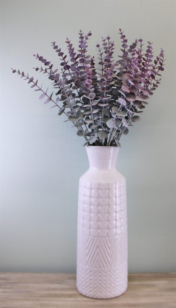 Blue & Blush Coloured Single Spray of Eucalyptus Leaves, 71cm - Image 2