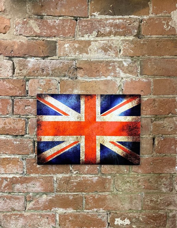 Vintage Metal Travel Wall Sign - British Union Jack Flag - Image 2