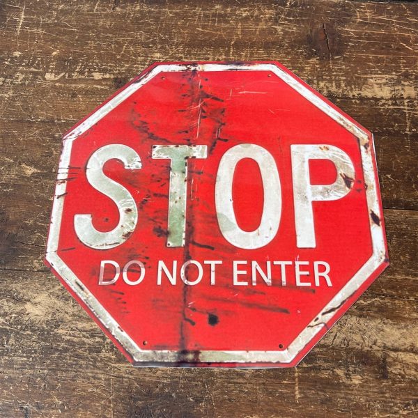 Vintage Metal Sign - Stop, Do Not Enter Sign - Image 3