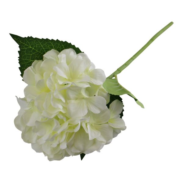 Single Hydrangea Spray, Cream Flower, 49cm - Image 3