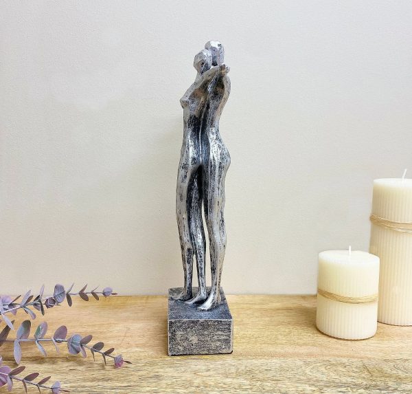 Silver Standing Couple Statue - Image 3