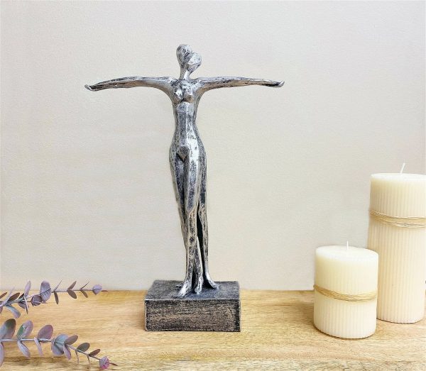Silver Standing Couple Statue - Image 4