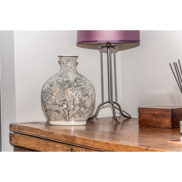 Peony Grey & White Bottle Vase - Image 5