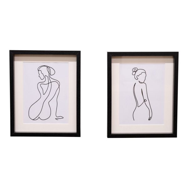 Set of 2 Black Framed Prints of Silhouettes - Image 2