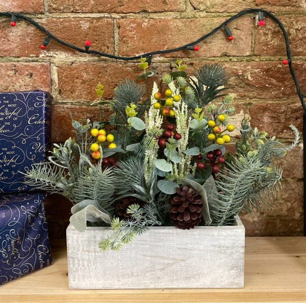 Selection Of Pine Leaves In Wooden Box 35cm - Image 2
