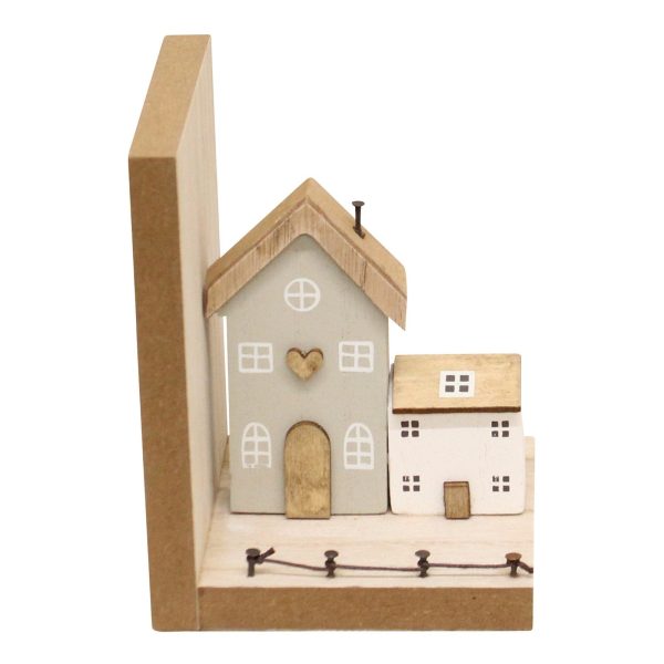 Pair of Bookends, Wooden Houses Design - Image 4